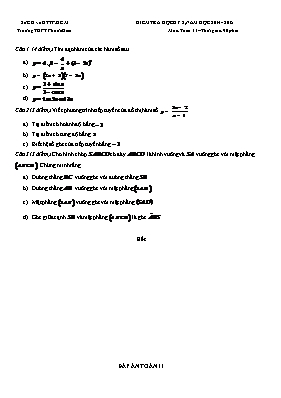 Kiểm tra học kỳ 2 môn Toán 11 - Trường THPT Phước Kiển